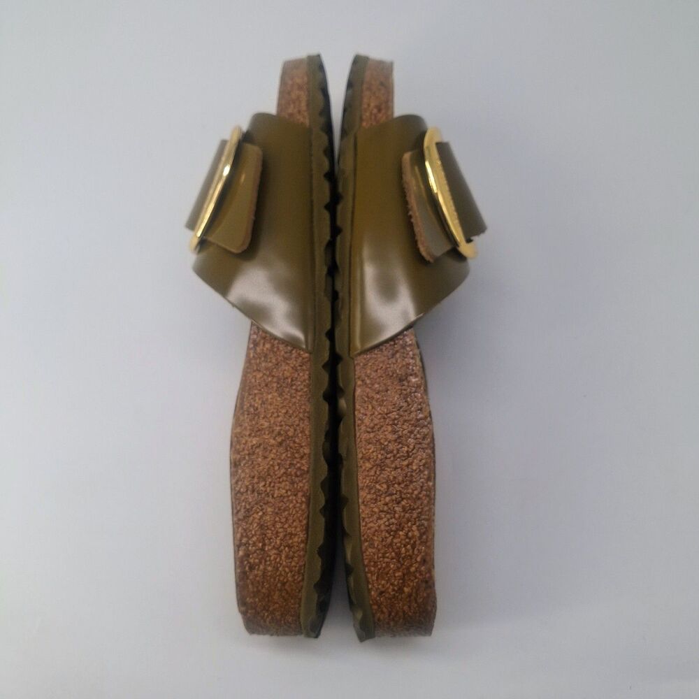 Birkenstock Madrid Big Buckle High Shine Mud Green Patent Leather Size 40 L9 - Picture 5 of 8